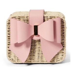 Like Dreams NWOT Small Poppy Bowtie Straw Crossbody Bag